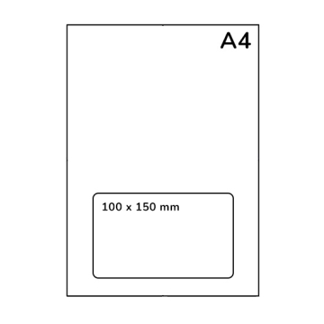 Pakavimo / grąžinimo lapas su siuntos etikete 100 × 150 mm
