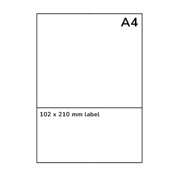 Pakavimo / grąžinimo lapas su siuntos etikete 102 × 210 mm