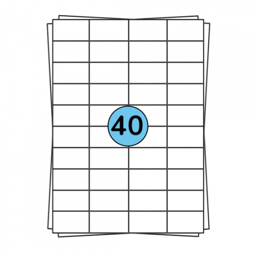 A4 etikečių lapai 52 × 30 mm, 4 000 etikečių