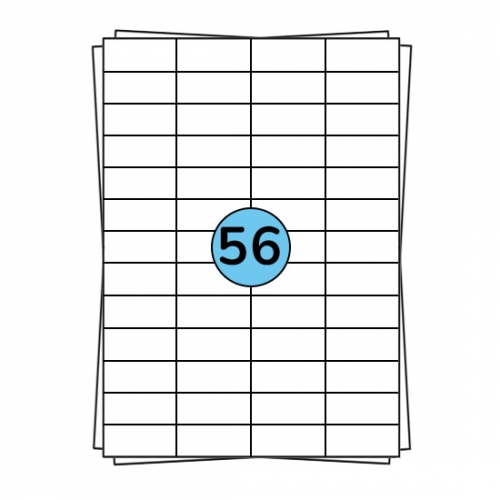 A4 etikečių lapai 52 × 21 mm, 5 600 etikečių